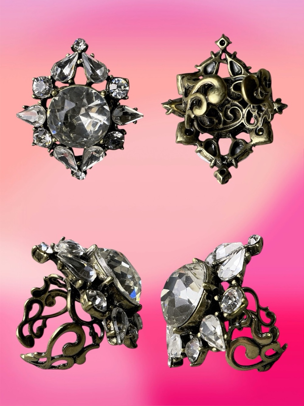 Chloe + Isabel Y2K Glam Boho Regencycore Coquette Whimsigoth Maximalist Ring OS